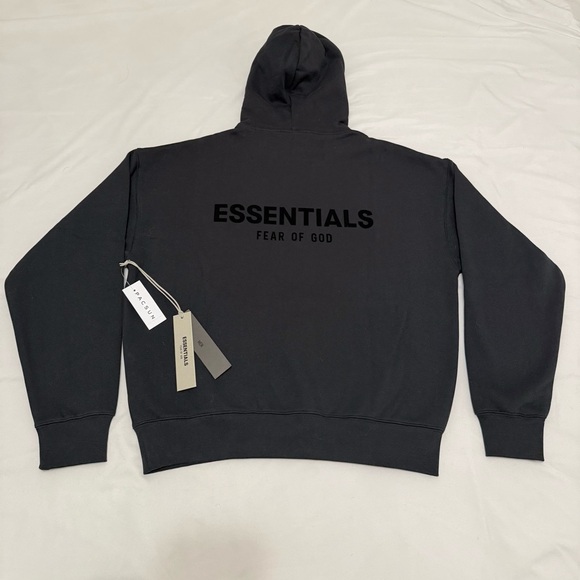 Fear of God Essentials Stretch Limo Black Pullover Hoodie NWT Unisex - Picture 2 of 9